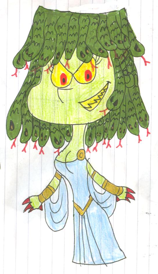 Lori Loud from The Loud House as Medusa. Yes, "malewhores" would date monster girls.