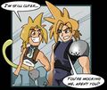 Where's Cloud's neck? Kuro was too stupid to notice again.