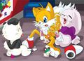 "Esequiel finds Tails in an ice cream shop and he instantly is turned on. He befriends Tails and asks him if he would like to meet some guys he knows. Tails agree's and Esequiel brings him to a small alley. Out comes a Mimiga, Hamtaro, and Cappy come out and Tails becomes a bit freaked. The Mimiga grabs tails from behind and whispers dirty words to Tails and slowly sits him down..."