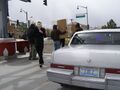 One of the anons wasn't afraid to park near the protest site, his car is anonymous too!