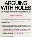 Arguing with holes.