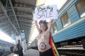 Ukrainian femen activist offers pre-order of her baby