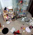 The IKEA Detolf exploding glass cabinet is a favourite of dumb virgin figure collectors.