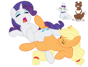 Rarity AppleJack Tribbing MegaSweet.png