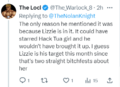 actually you're trying to hide the secret that Lina is using Lizzie as a puppet and a shield, dont fucking lie, asshole.