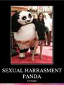 Panda stripping down a random woman and grabbing at her.