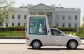 The Pope Ghost Rides, but he has to do it behind bulletproof glass.