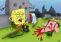 A screenshot from the upcoming war epic, Full Metal SquarePants.