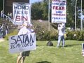 Some Satanists love to troll Christian protests.