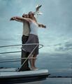 Trying to re-enact a romantic scene from Titanic