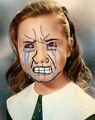 Artistic rendition of Hillary's reaction to her loss