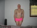 Brian Jansen aka Panty Boy wearing frilly pink panties.