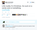 Sarah thinks that "go suck on a candy cane" is harassment!