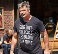 Baldwin "may have" been sighted with the commemorative T-shirt