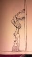 One of her more recent images. Apparently she likes pole dancing and enjoys drawing women on poles. Being one of her more recents, she has no excuse. This is crap no matter how you slice it.