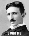 Tesla responds to Thomas Edison's claim that his form of harnessed electricity is more efficient.