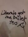 Graffiti left behind after an Antifa riot. They aren't even pretending to be liberals anymore, which is how communists usually blend into liberal societies.