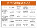 Creationism bingo