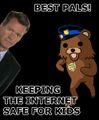 This is Officerbear and Chris Hansen. They teach children about playing it safe on the internet.