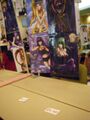 Someone posted notes saying '@w@' and 'DESU' on shinydesu's table at AWA 2008.