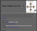 God Hates Us All, released September 11th, 2001.