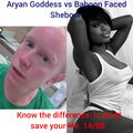 Inbred crackeress vs Nubian goddess