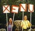 Zinjifar (left) showing off his drug dealer look at a protest)