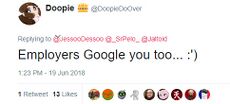 Doopie can't get a job because all that anti-Semitism, racism and child porn she posted was her right to do so and no one had a right to record it or chastise her for it