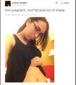 "Not pregnant. Just fat and out of shape."