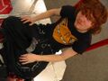 Ginger Weeaboo sitting on a DDR mat at his local mall. The Weaboo above happens to be his girlfriend.]]