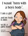 Being trans is your perception of what you are clashing horribly with the body you actually have. Trans is a prefix meaning, basically, "ON THE OTHER SIDE OF." If you are entirely comfortable with your body, that is the definition of being "cis," insofar as such a word exists or is necessary. Stephie is cis and needs to STFU.