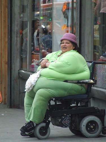 File:Large Lady on a Moderately Sized Buggy.jpg