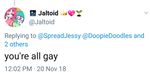 Like Doopie, Jaltoid is homophobic