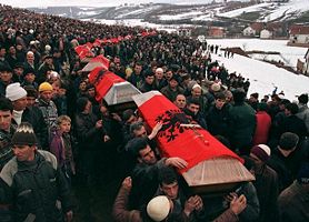 Albanians leaving Kosovo.