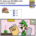 Luigi reads some fine literature.