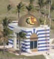 The Bass Pro building on Little Saint James Island in the U.S. Virgin Islands, where Microsoft Flight Simulator fans like to meet up and park their planes